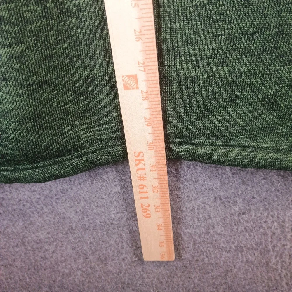 Eddie Bauer Quarter Zip Fleece Pullover Sweater Mens XXL Green‎ Mock Neck